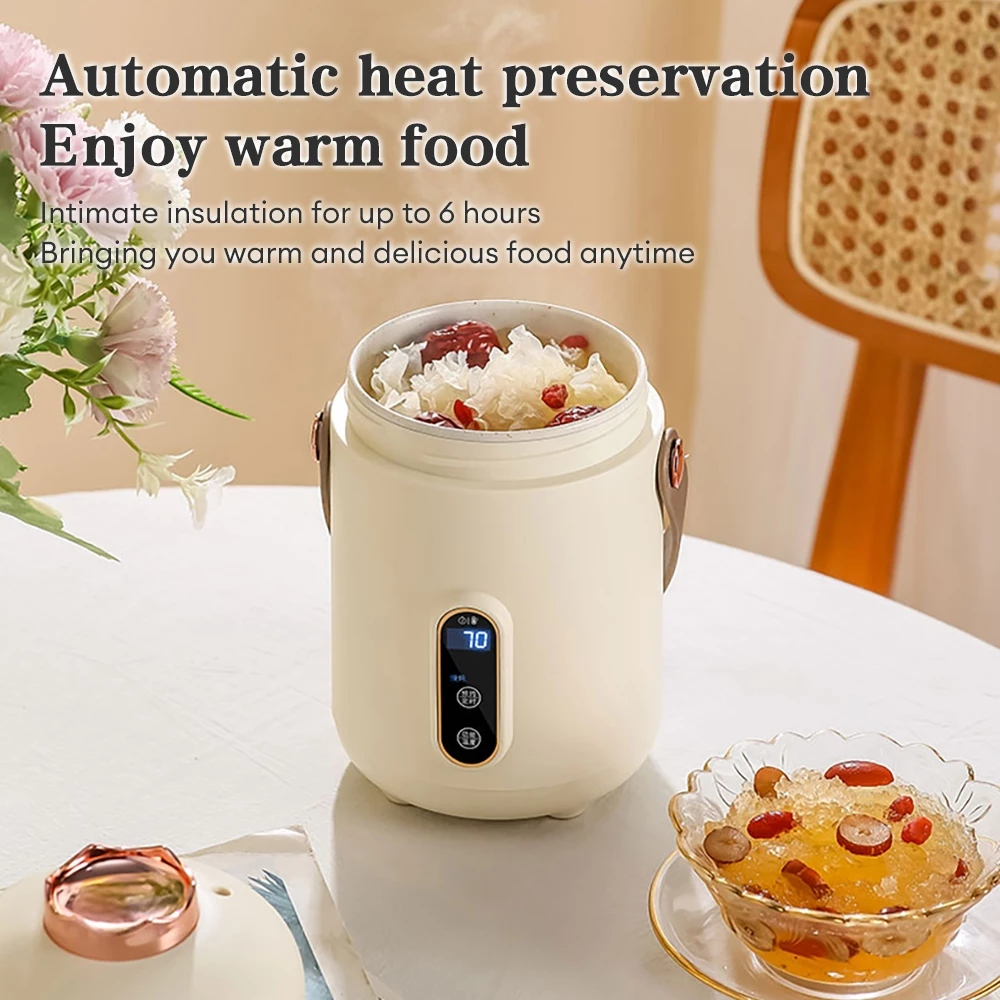 Portable Health Electric Stew Pot 900ML Electric Stew Cup Small Office Mini Porridge Machine