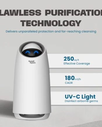Russell Taylors Zeta Air Purifier Penapis Udara H13 HEPA UV-C Disinfection (180m3/h, 250 sq ft)