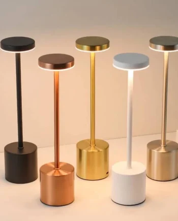 Classic Metal Touch Sensor LED Table Lamp Rechargeable Desk Lamp 3 Colors Cordless Ambient Light Bar Room Restaurant