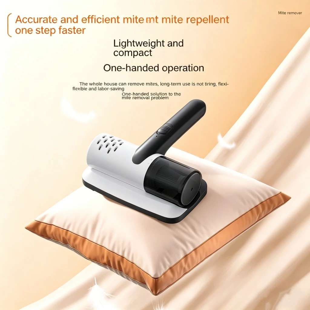 15000pa Dust Mite Vacuum Wireless Handheld Mite Remover Brush For Bed Quilt Cold Light Acaricide Disinfection Usb
