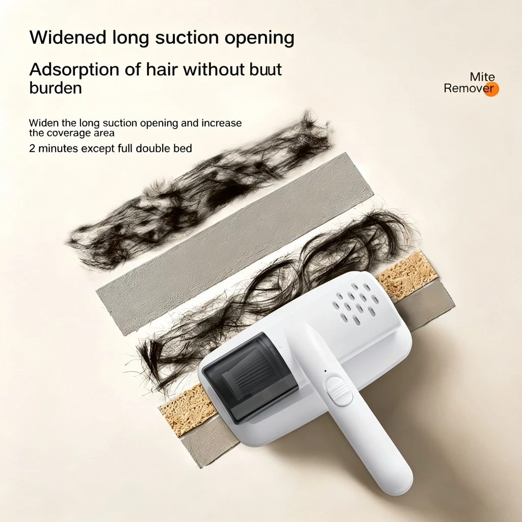 15000pa Dust Mite Vacuum Wireless Handheld Mite Remover Brush For Bed Quilt Cold Light Acaricide Disinfection Usb