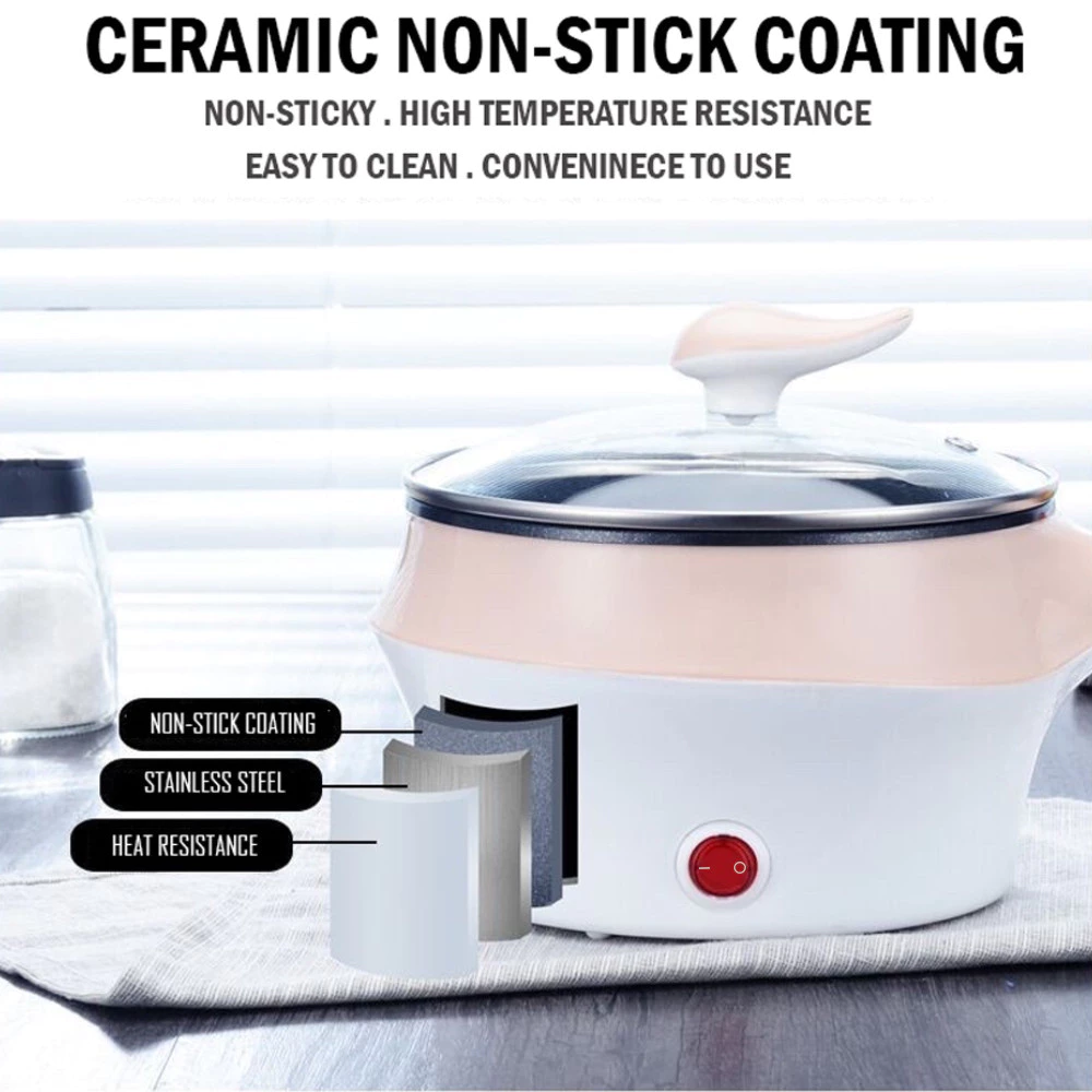 3 pin plug Electric Cooker Multifunction Frying Pan Mini Rice Cooker